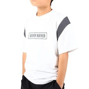 (キッズ)ジュニア 半袖Tシャツ 楽LUCK-TEE 肩切替 2249302K-5:OFF ホワイト