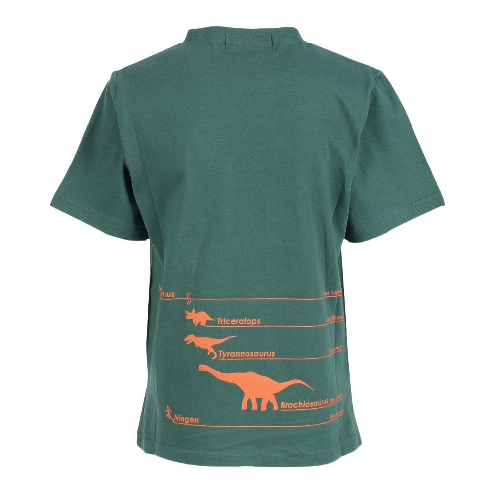 クリフメイヤー（KRIFF MAYER）（キッズ）ジュニア 半袖Tシャツ 楽LUCK-TEE 恐竜 2249303K-65:GREEN グリーン