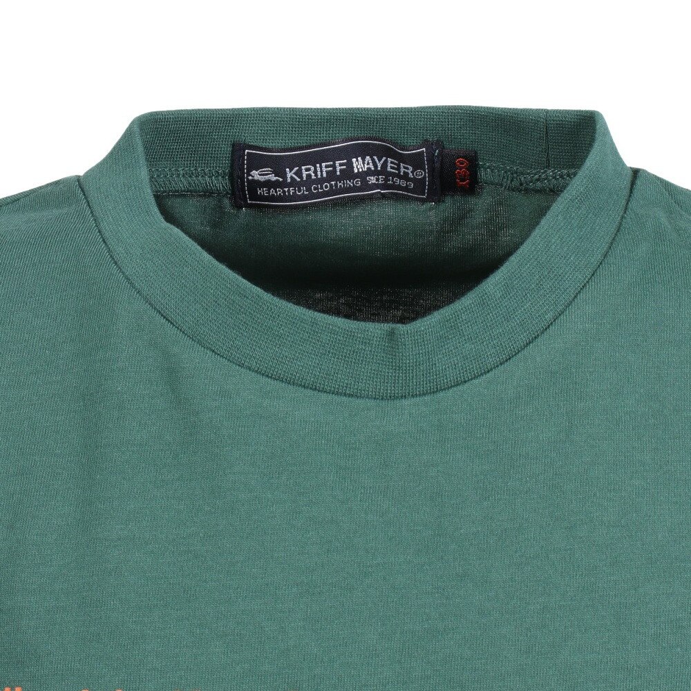 クリフメイヤー（KRIFF MAYER）（キッズ）ジュニア 半袖Tシャツ 楽LUCK-TEE 恐竜 2249303K-65:GREEN グリーン