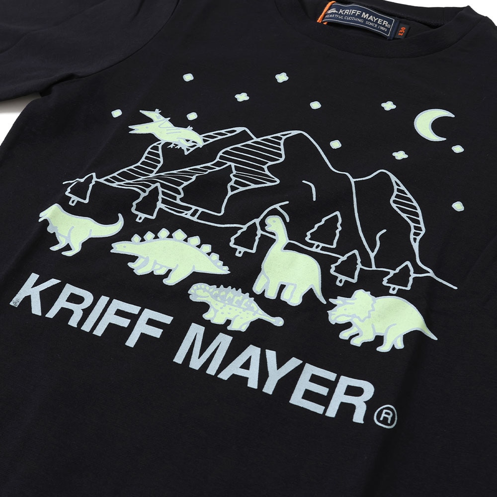 クリフメイヤー（KRIFF MAYER）（キッズ）ジュニア Tシャツ 長袖 UVさらすべ蓄光白亜ロンT 2337844K-19:BLACK ブラック UVケア
