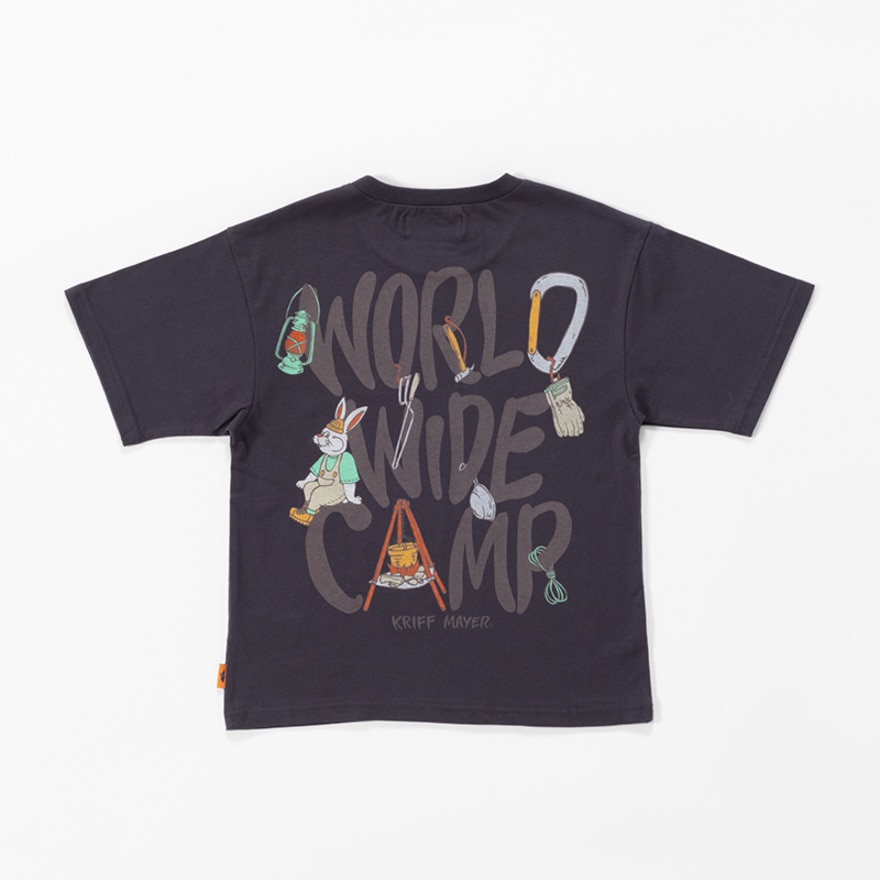 クリフメイヤー（KRIFF MAYER）（キッズ）ジュニア 半袖Tシャツ キャンプラビット バックプリントT 2347851K-17:CHARCOAL チャコールグレー