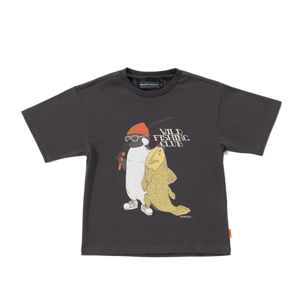 クリフメイヤー（KRIFF MAYER）（キッズ）ジュニア 半袖Tシャツ ウェットプロテクトアニマルT ペンギン 2347858K-17:CHARCOAL チャコールグレー