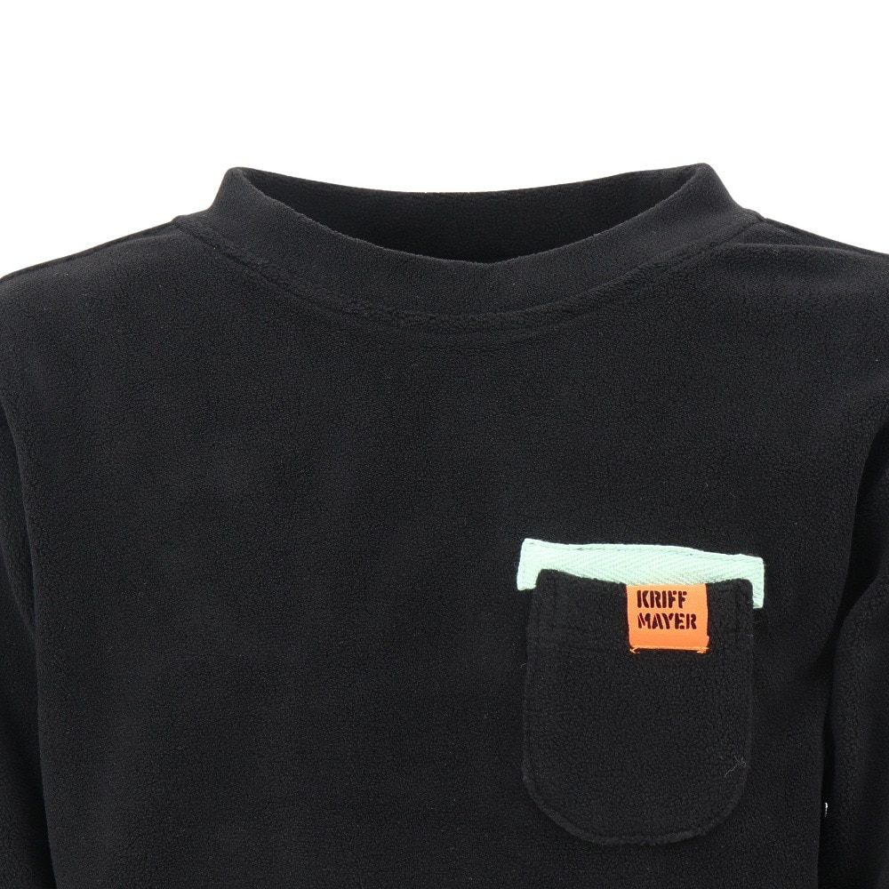クリフメイヤー（KRIFF MAYER）（キッズ）ジュニア スウェット トレーナー 超のびポケット クルーシャツ 2417206K:19:BLACK ブラック