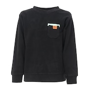 (キッズ)ジュニア スウェット トレーナー 超のびポケット クルーシャツ 2417206K:19:BLACK ブラック