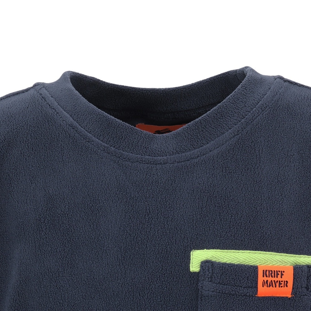 クリフメイヤー（KRIFF MAYER）（キッズ）ジュニア スウェット トレーナー 超のびポケット クルーシャツ 2417206K:79 NAVY ネイビー