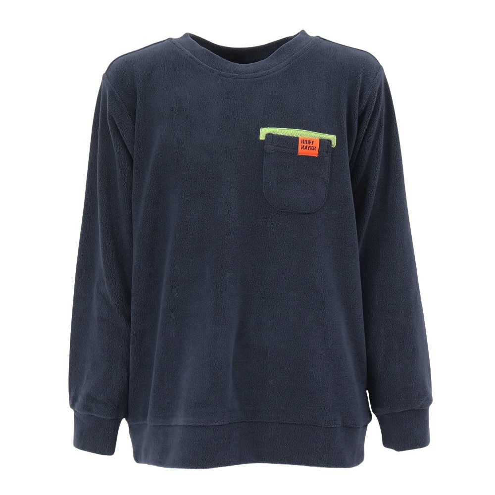クリフメイヤー（KRIFF MAYER）（キッズ）ジュニア スウェット トレーナー 超のびポケット クルーシャツ 2417206K:79 NAVY ネイビー