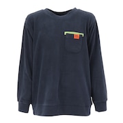 (キッズ)ジュニア スウェット トレーナー 超のびポケット クルーシャツ 2417206K:79 NAVY ネイビー