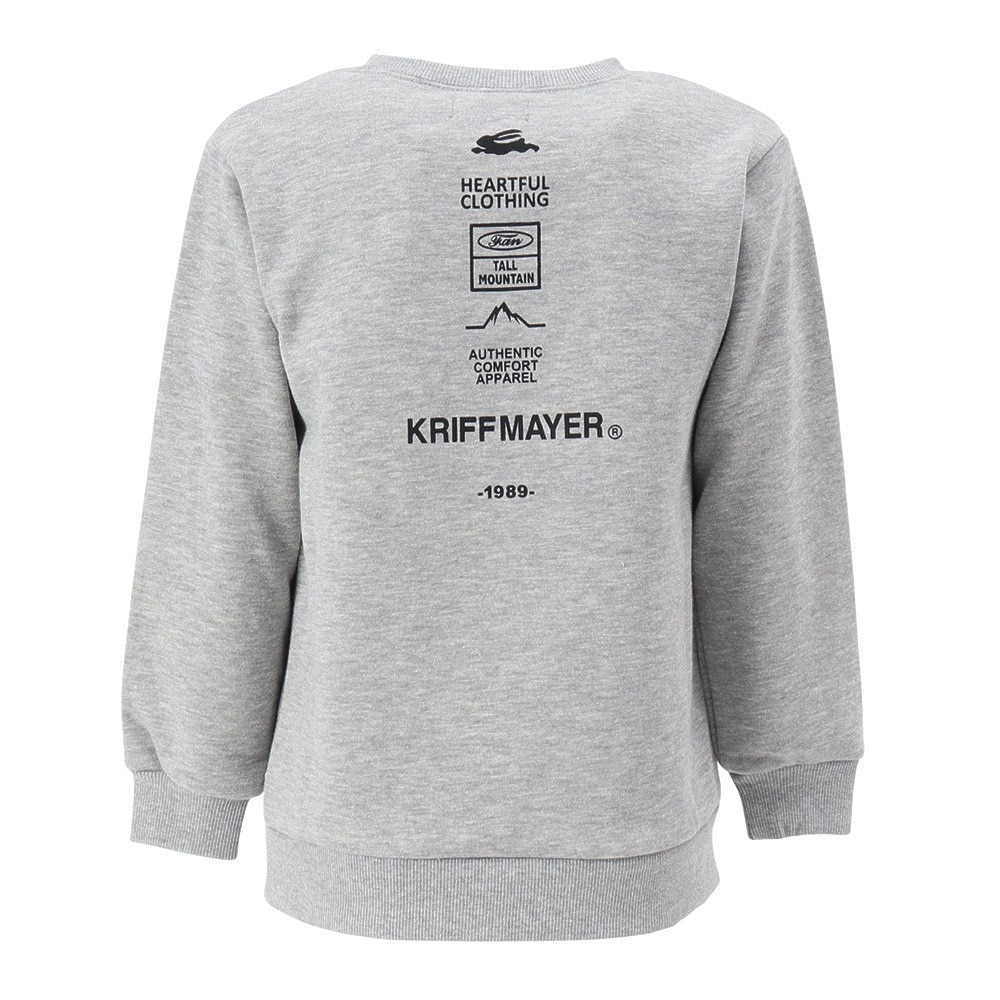 クリフメイヤー（KRIFF MAYER）（キッズ）ジュニア スウェット トレーナー ヤマロゴ ポケクルー 2417862K:15:GRAY グレー バックプリント