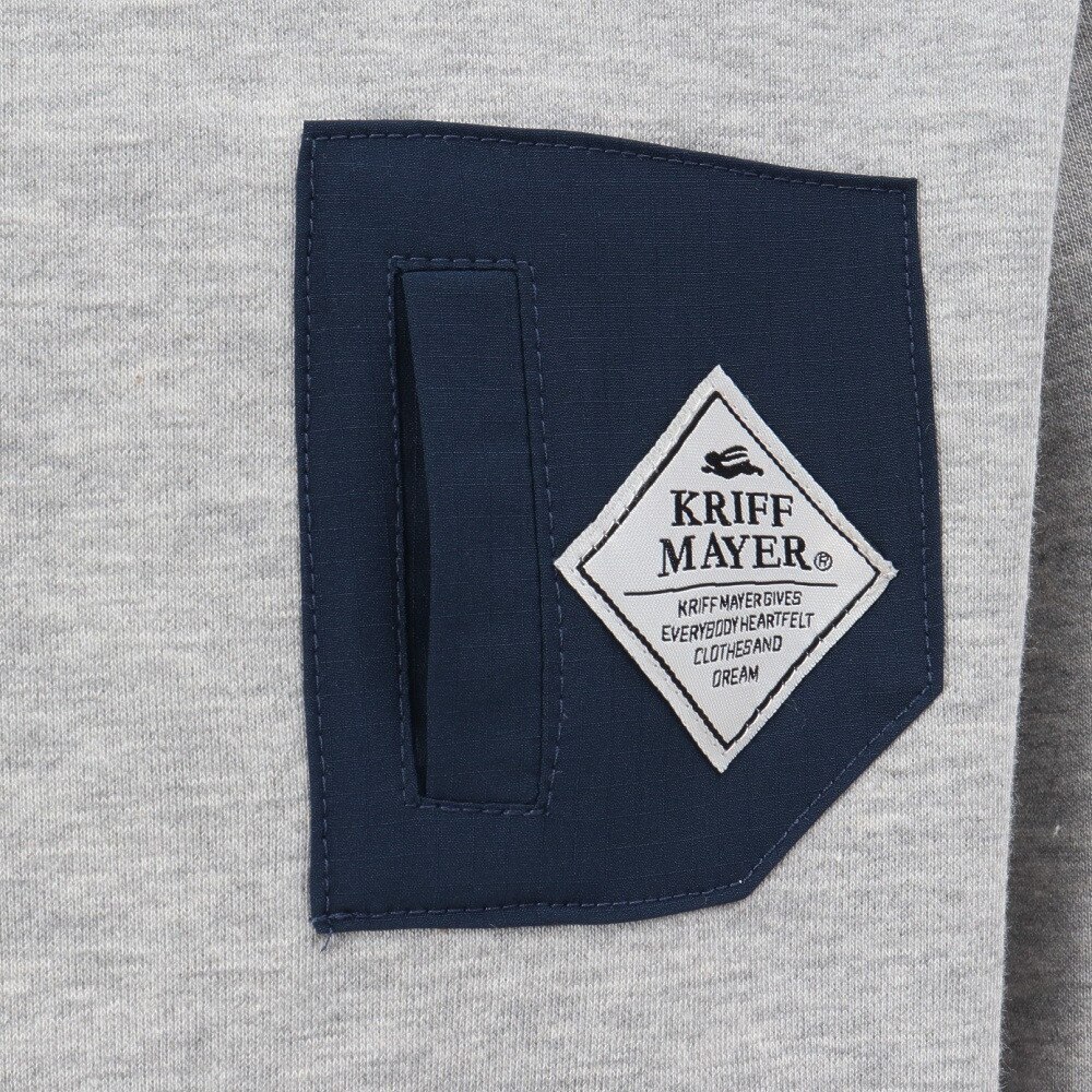 クリフメイヤー（KRIFF MAYER）（キッズ）ジュニア スウェット トレーナー ヤマロゴ ポケクルー 2417862K:15:GRAY グレー バックプリント