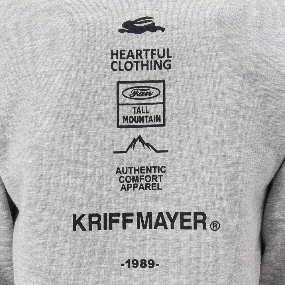 クリフメイヤー（KRIFF MAYER）（キッズ）ジュニア スウェット トレーナー ヤマロゴ ポケクルー 2417862K:15:GRAY グレー バックプリント