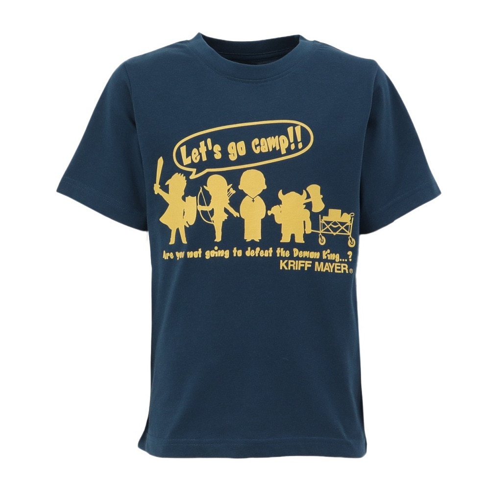 クリフメイヤー（KRIFF MAYER）（キッズ）ジュニア 楽LUCK-Tシャツ 勇者キャンプ J2444300:79:NAVY