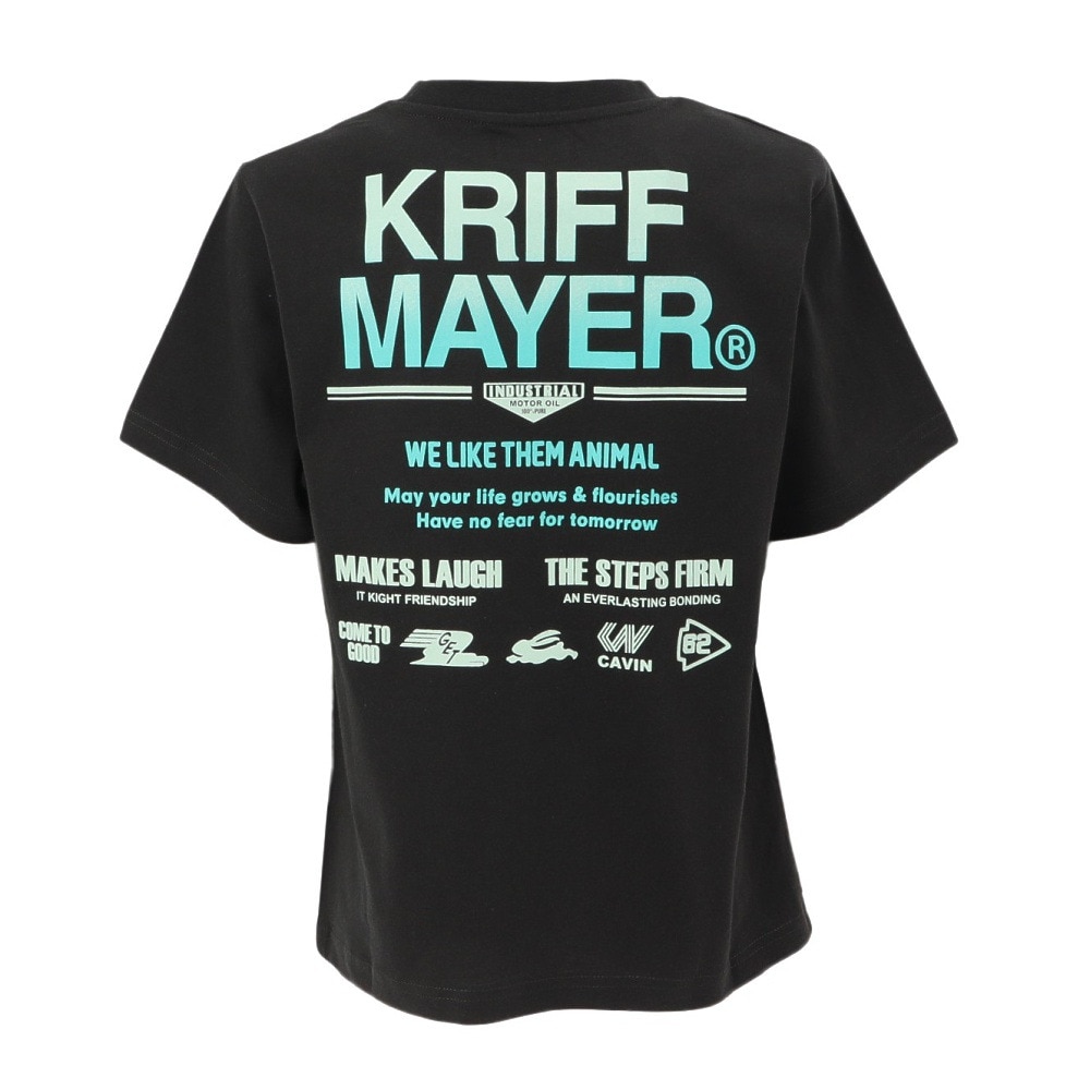 クリフメイヤー（KRIFF MAYER）（キッズ）ジュニア 楽LUCK-Tシャツ ロゴ J2444305:17:CHARCOAL