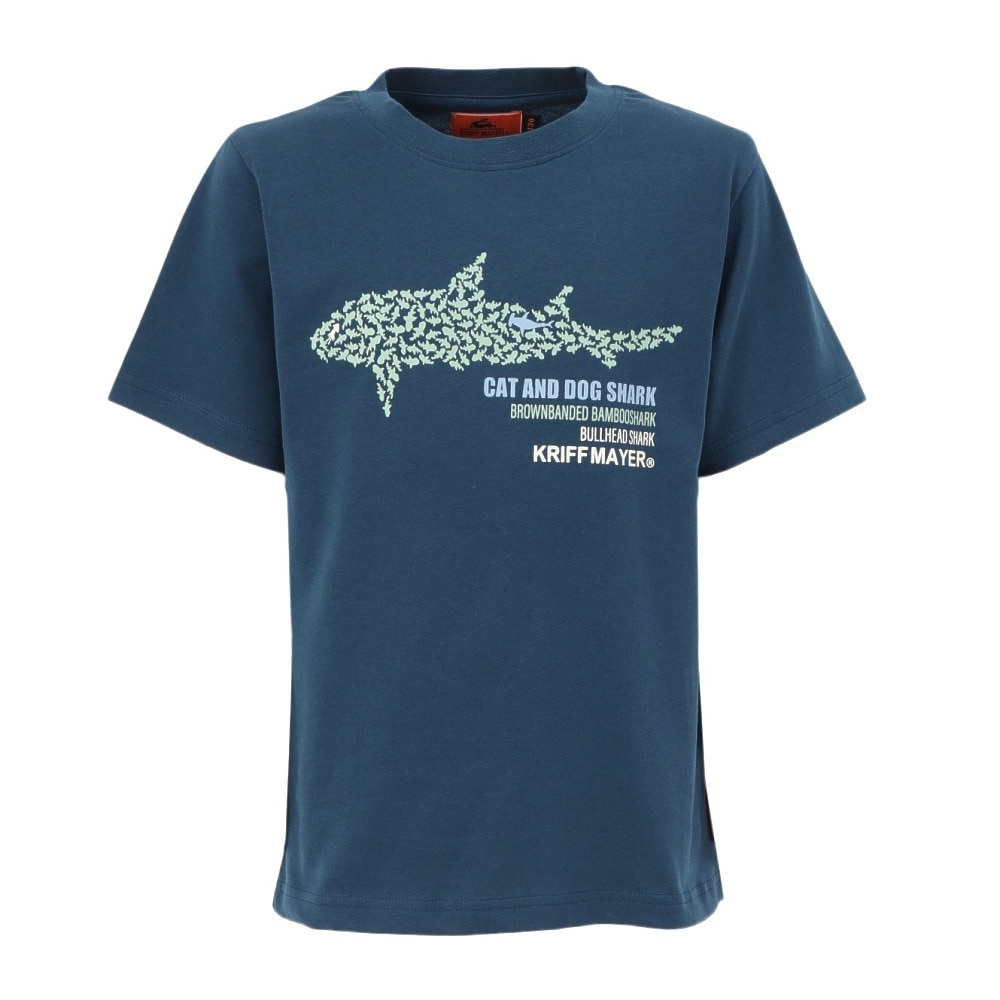 クリフメイヤー（KRIFF MAYER）（キッズ）ジュニア 楽LUCK-Tシャツ サメ J2444307:79:NAVY