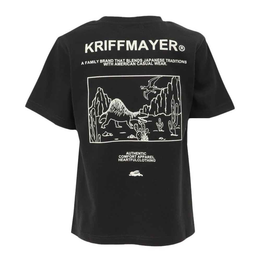 クリフメイヤー（KRIFF MAYER）（キッズ）ジュニア 楽LUCK-Tシャツ ダイナソー J2444309:17:CHARCOAL