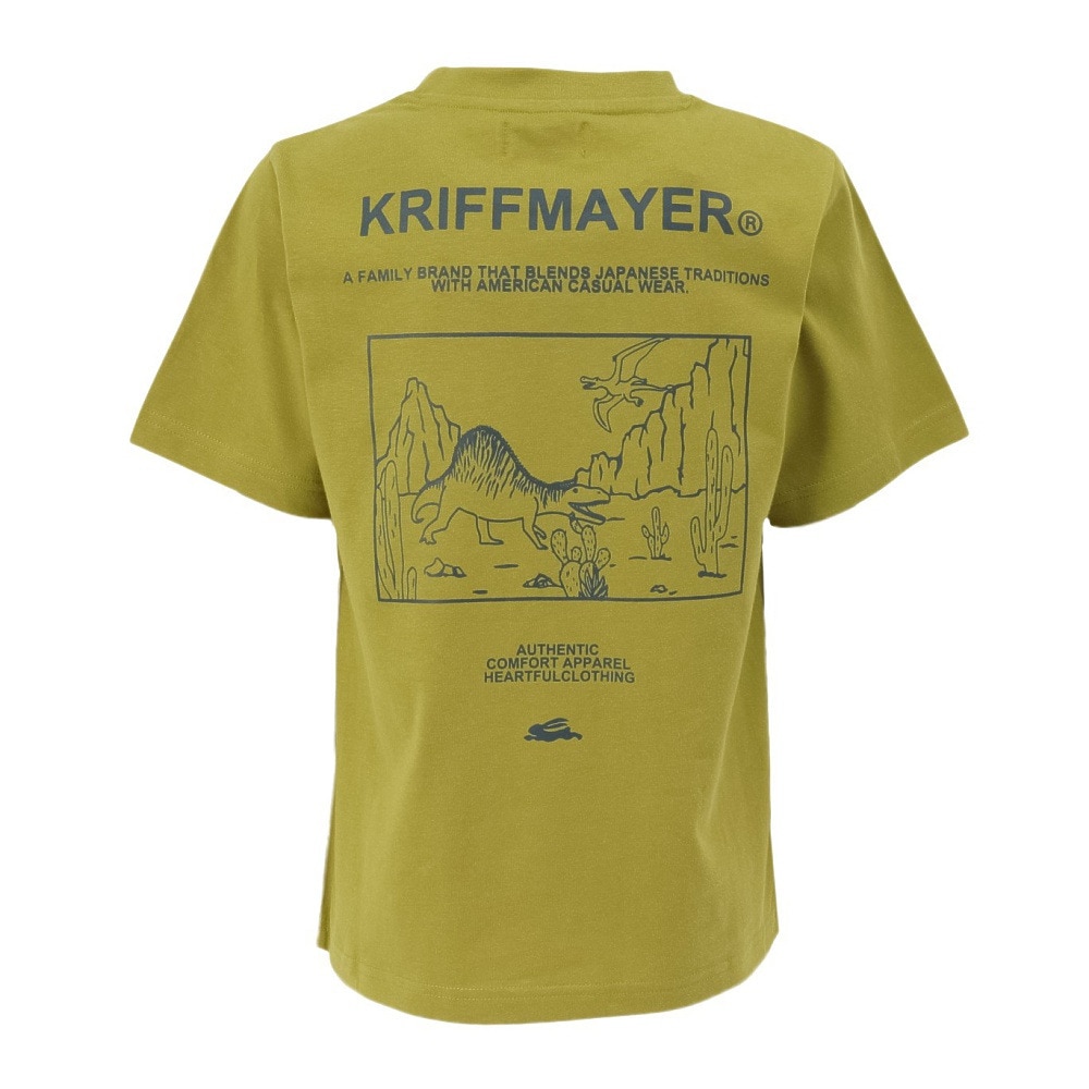 クリフメイヤー（KRIFF MAYER）（キッズ）ジュニア 楽LUCK-Tシャツ ダイナソー J2444309:64:L/GREEN