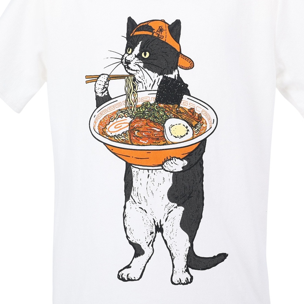 ゴースローキャラバン（GOSLOWCARAVAN）（キッズ）ジュニア 中華そば猫 Tシャツ 341924 WHT
