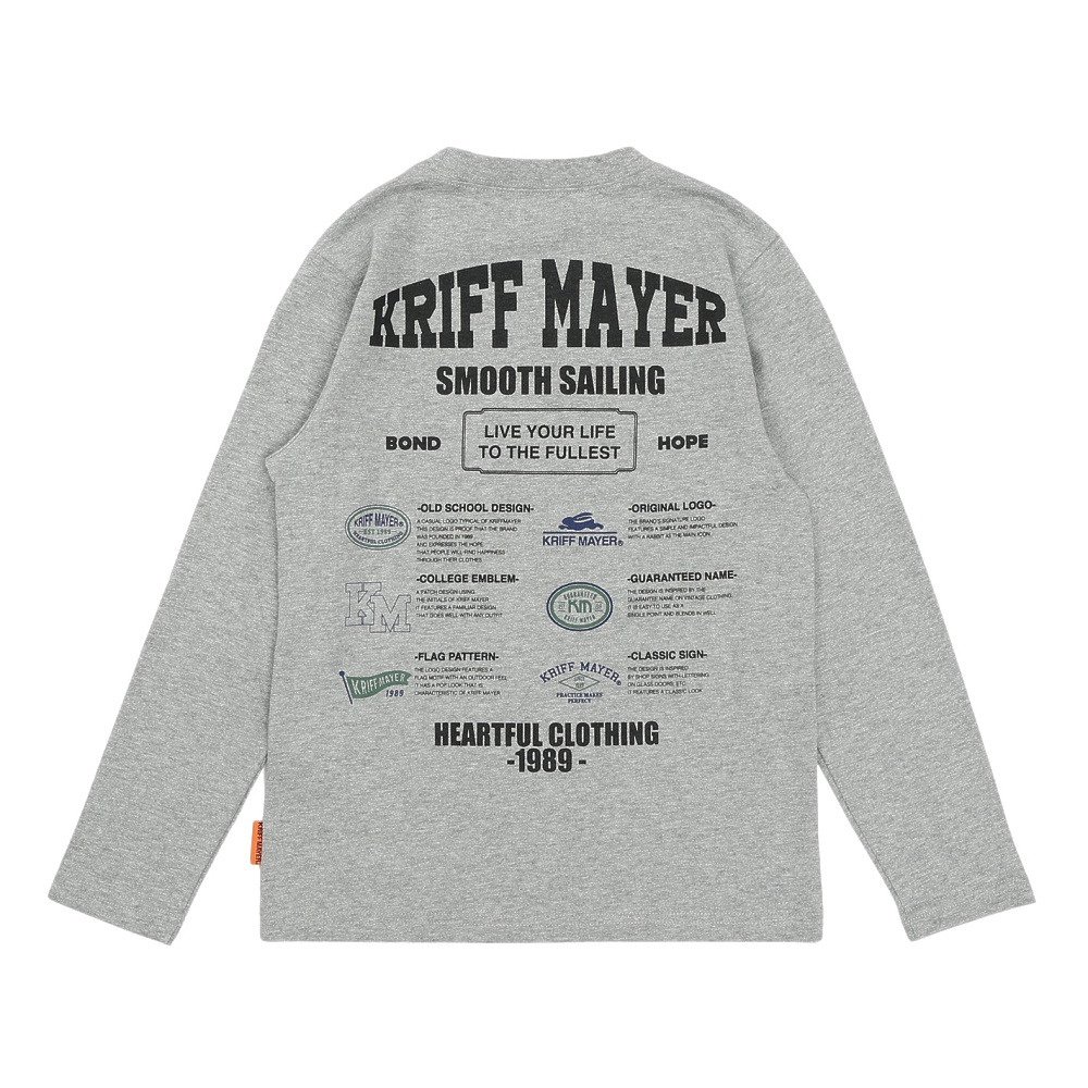 クリフメイヤー（KRIFF MAYER）（キッズ）ジュニア 外遊びイラストロンT(ロゴ) J2517855:15:GRAY