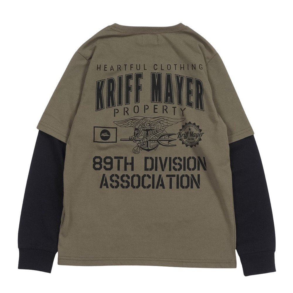 クリフメイヤー（KRIFF MAYER）（キッズ）フェイクレイヤードTシャツ JOIN-Tシャツ J2537837:68:OLIVE GREEN