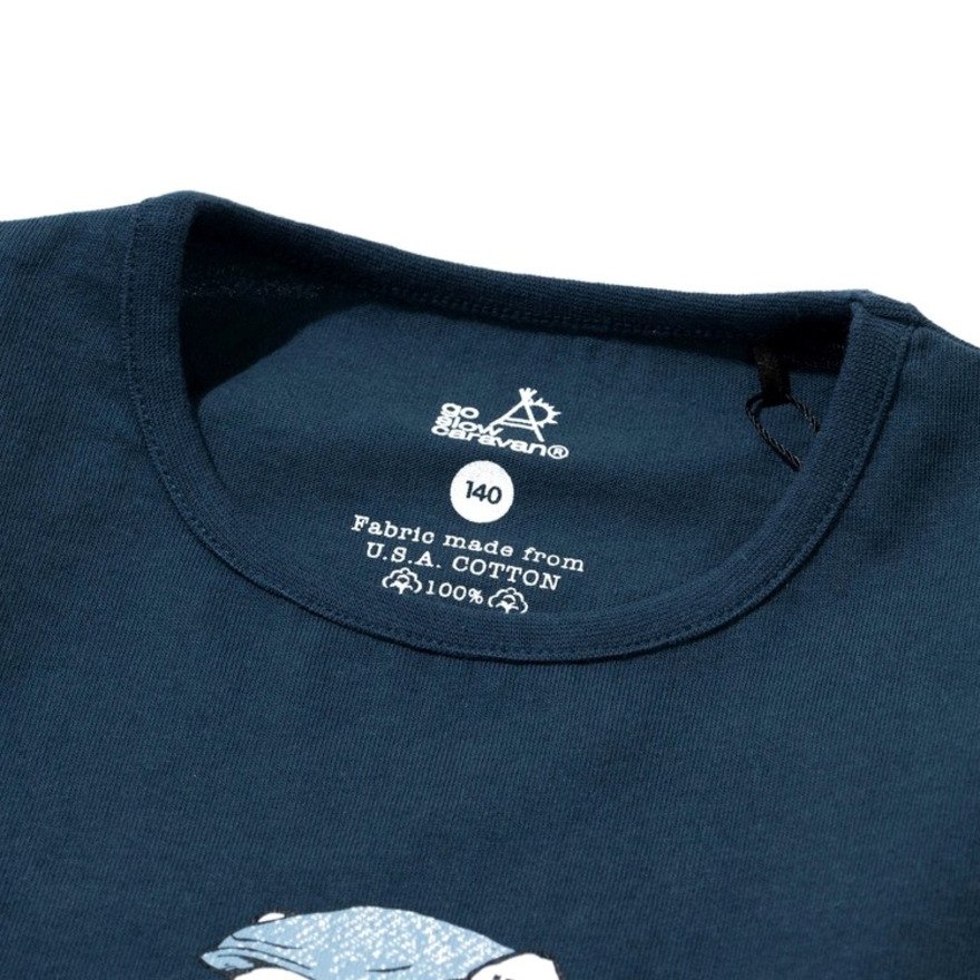 ゴースローキャラバン（GOSLOWCARAVAN）（キッズ）ジュニア USA COTTON コンガクマ 半袖Tシャツ 361922 NAV