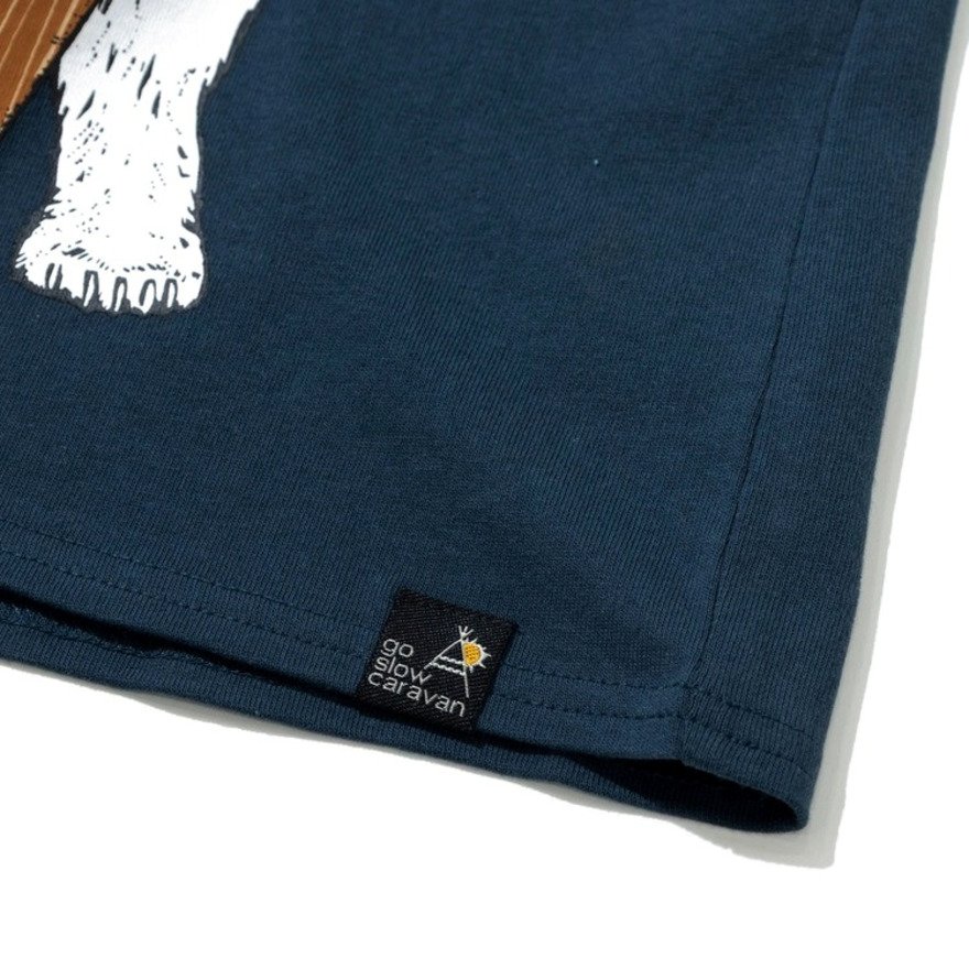 ゴースローキャラバン（GOSLOWCARAVAN）（キッズ）ジュニア USA COTTON コンガクマ 半袖Tシャツ 361922 NAV