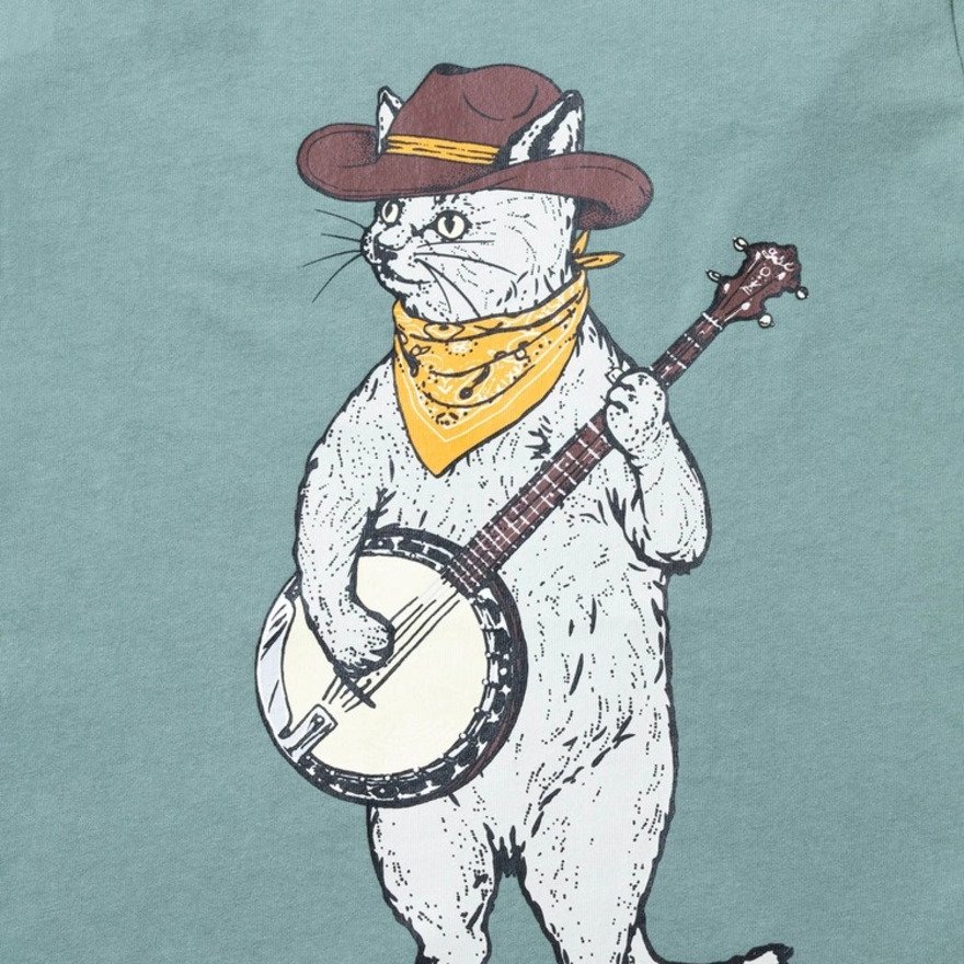 ゴースローキャラバン（GOSLOWCARAVAN）（キッズ）ジュニア USA COTTON バンジョー猫 半袖Tシャツ 361923 GRN