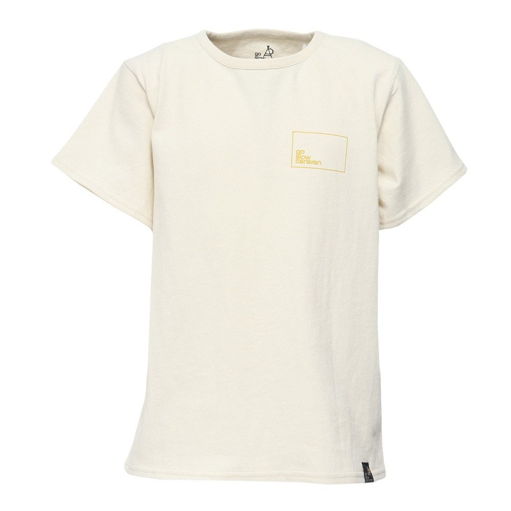 ゴースローキャラバン（GOSLOWCARAVAN）（キッズ）ジュニア スクエアLOGO バックプリント 半袖Tシャツ 361925B IVY
