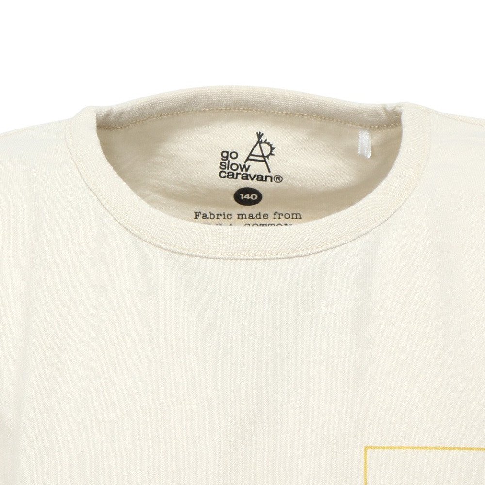 ゴースローキャラバン（GOSLOWCARAVAN）（キッズ）ジュニア スクエアLOGO バックプリント 半袖Tシャツ 361925B IVY