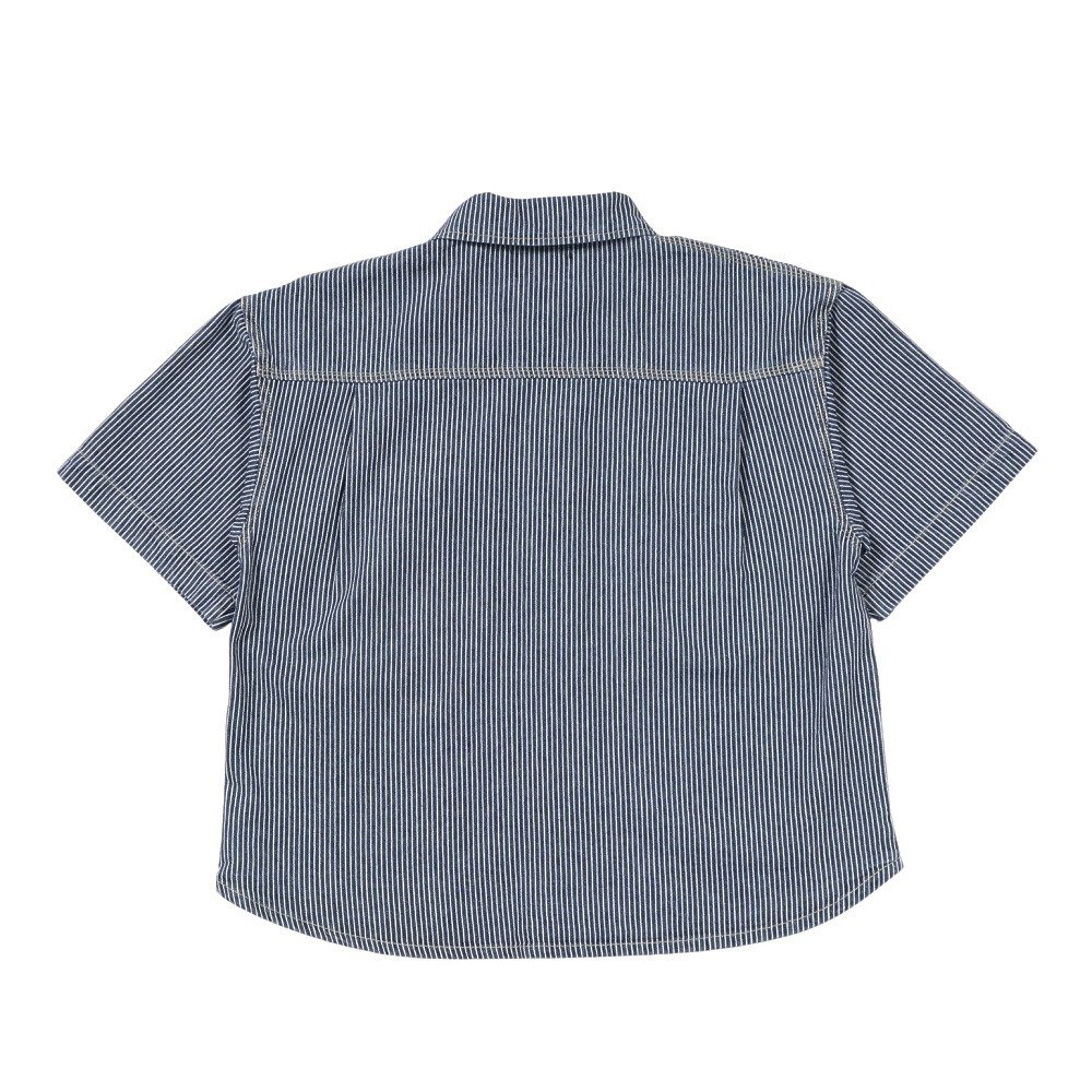 クリフメイヤー（KRIFF MAYER）（キッズ）ジュニア ワークステッチデニムシャツ J2545129:1571:NAVY-STRP