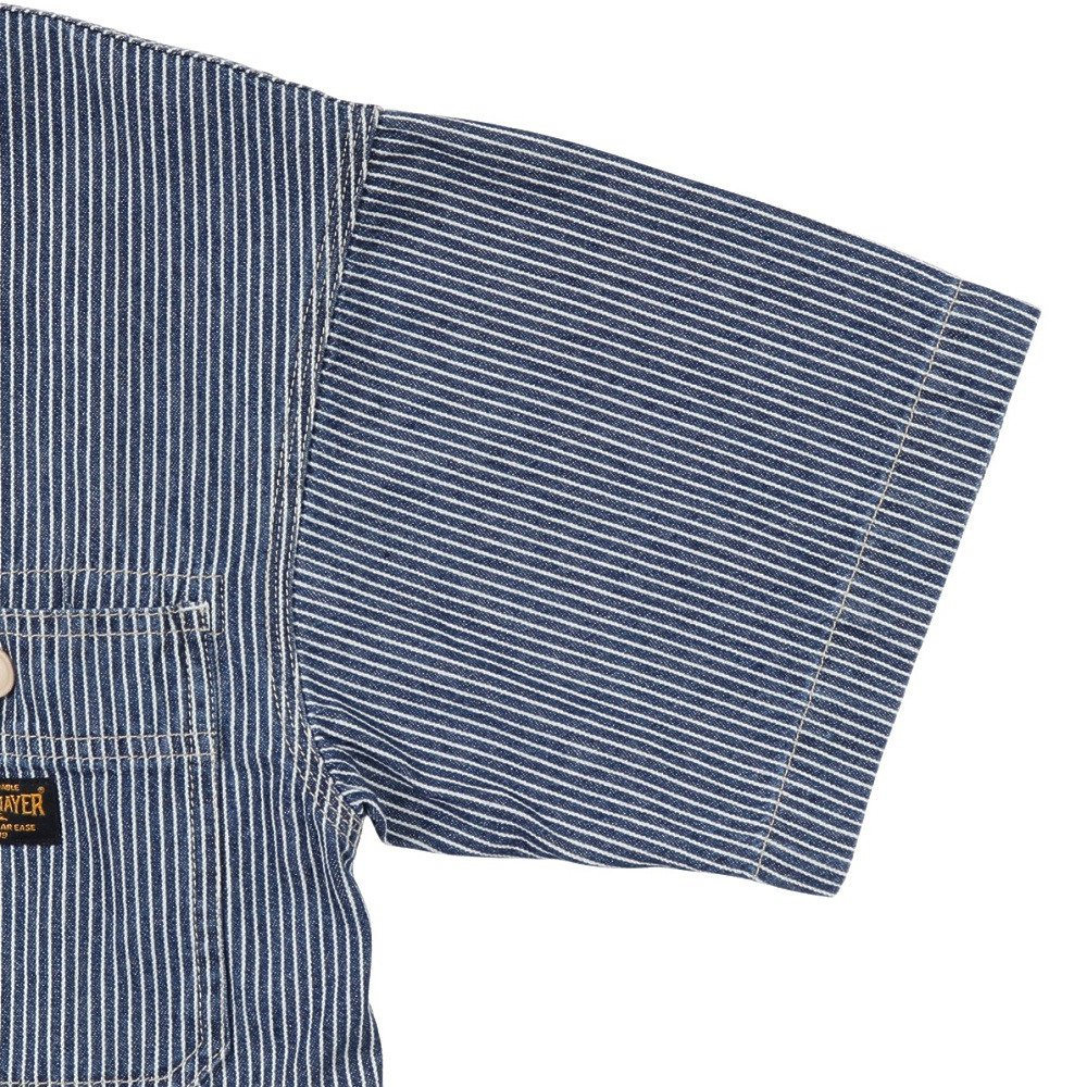 クリフメイヤー（KRIFF MAYER）（キッズ）ジュニア ワークステッチデニムシャツ J2545129:1571:NAVY-STRP