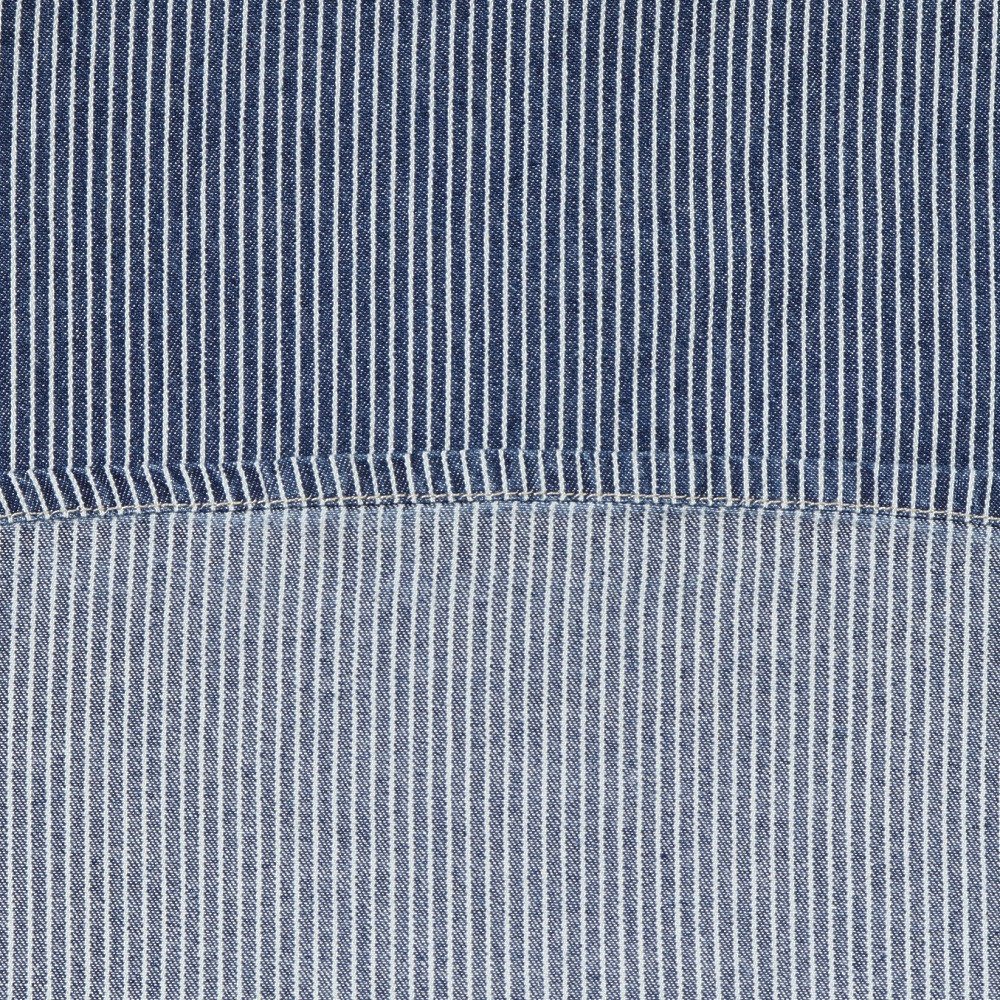 クリフメイヤー（KRIFF MAYER）（キッズ）ジュニア ワークステッチデニムシャツ J2545129:1571:NAVY-STRP