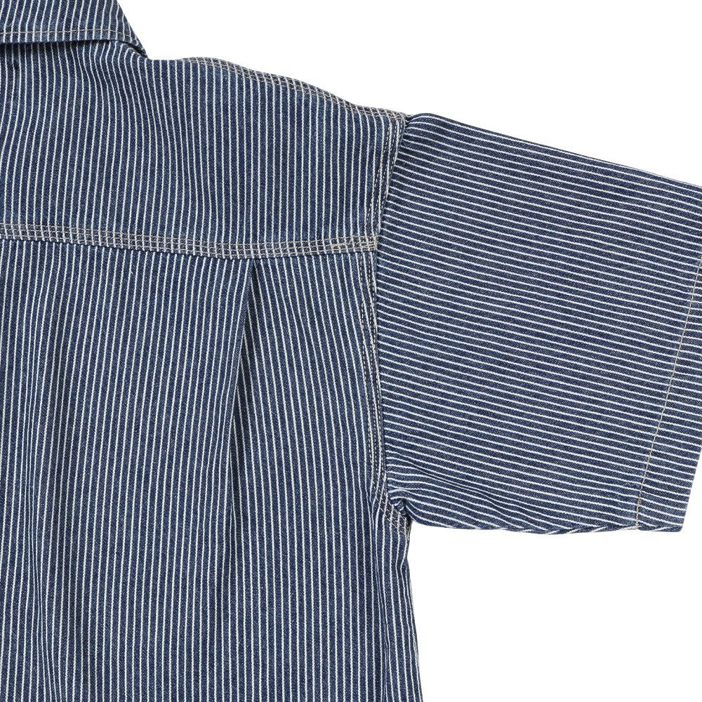 クリフメイヤー（KRIFF MAYER）（キッズ）ジュニア ワークステッチデニムシャツ J2545129:1571:NAVY-STRP