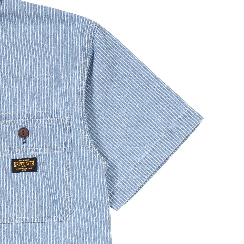 クリフメイヤー（KRIFF MAYER）（キッズ）ジュニア ワークステッチデニムシャツ J2545129:1669:BLUE-STRP