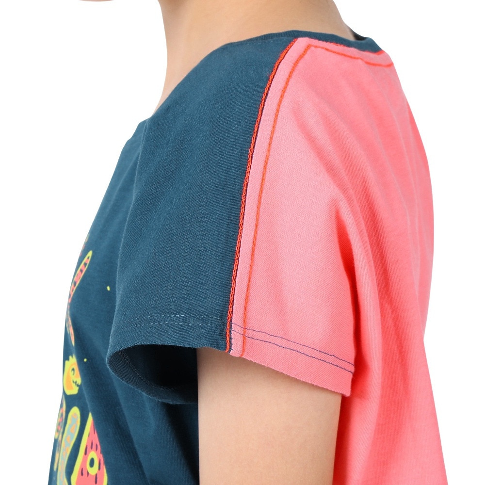 ジャックウルフスキン（JackWolfskin）（キッズ）ジュニア 半袖Tシャツ VILLI 1609741-1274 マリーンブルー×ピンク