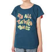(キッズ)ジュニア 半袖Tシャツ VILLI 1609741-1274 マリーンブルー×ピンク