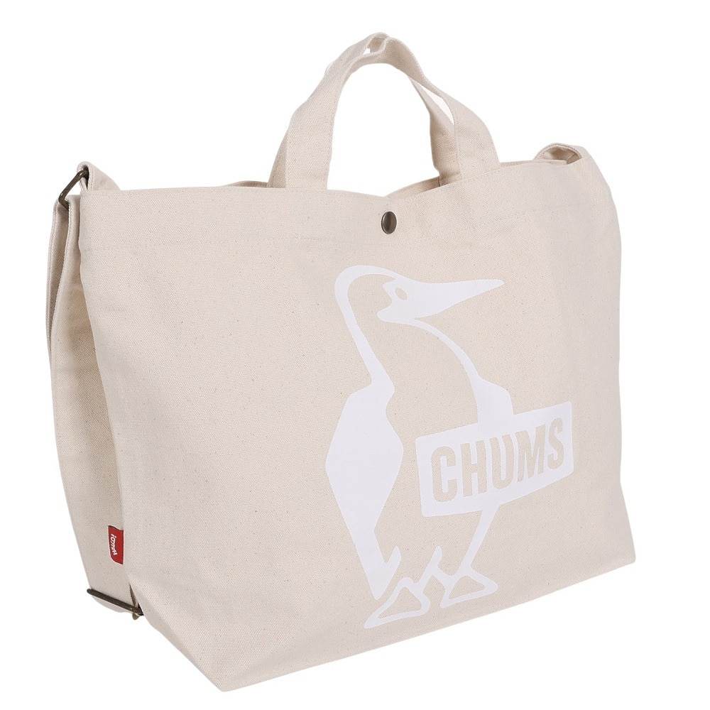 チャムス（CHUMS）（メンズ）収納力 抜群 A4サイズ ブービーバードロゴ ショルダーバッグ 手提げバッグ CH60-3494-W001 ホワイト マチ付