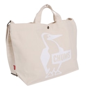 チャムス（CHUMS）（メンズ）ショルダーバッグ 手提げバッグ ブービーキャンバスショルダーバック CH60-3494-W001 ホワイト マチ付 A4サイズ