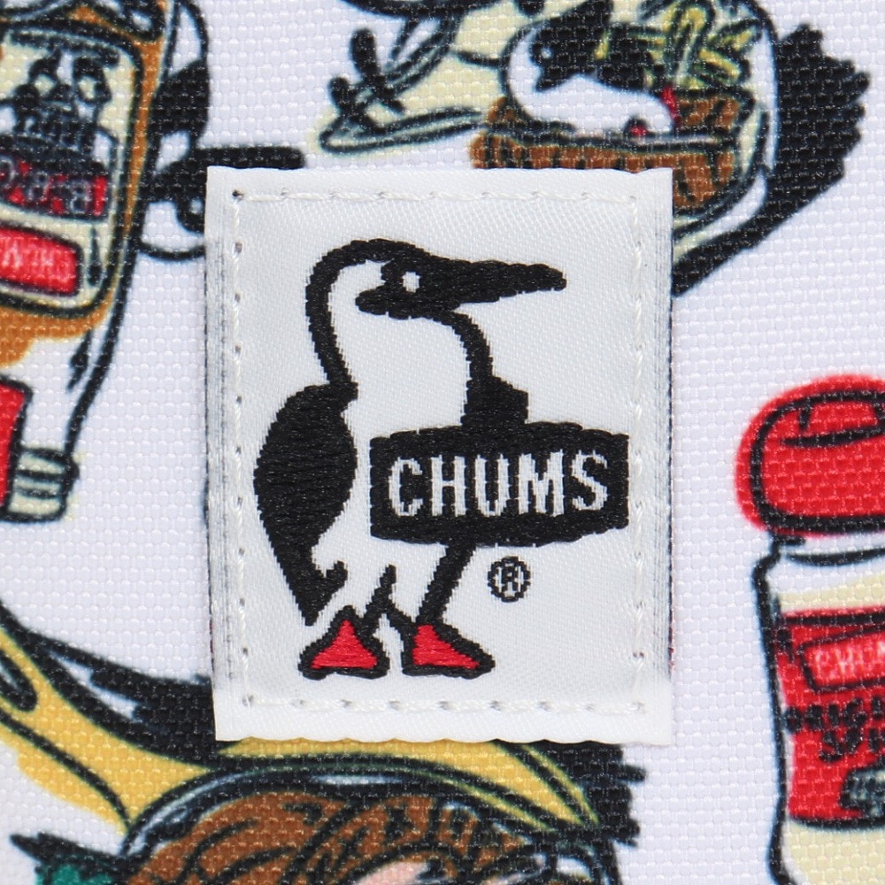 チャムス（CHUMS）（メンズ）リサイクルスタンド ラウンドポーチ CH60-3560-Z270 ホワイト×ブラック 巾着袋 小物ポーチ 軽量 