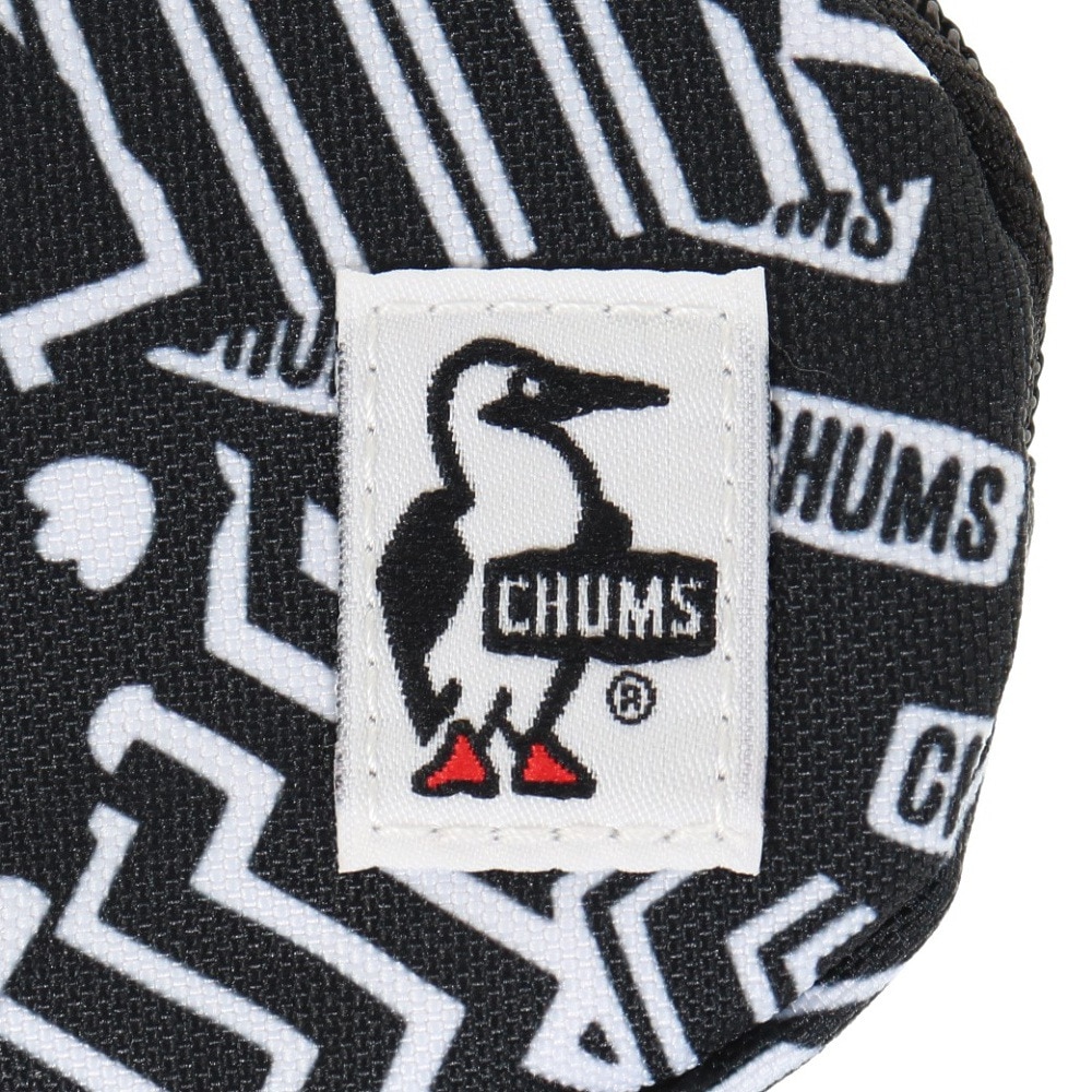 チャムス（CHUMS）（メンズ）コインケース マルチケース リサイクルラウンドコインケース CH60-3573-Z269 ホワイト×ブラック 丸形 コンパクト