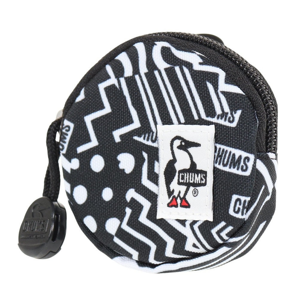 チャムス（CHUMS）（メンズ）コインケース マルチケース リサイクルラウンドコインケース CH60-3573-Z269 ホワイト×ブラック 丸形 コンパクト