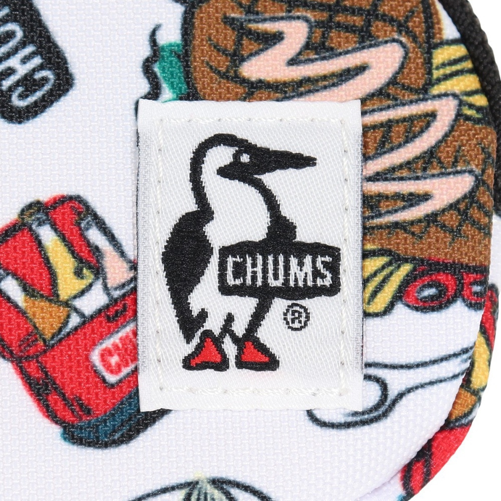 チャムス（CHUMS）（メンズ）コインケース マルチケース リサイクルラウンドコインケース CH60-3573-Z270 ブラック×ホワイト 丸形 コンパクト