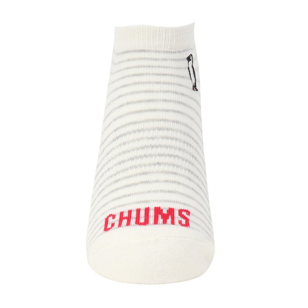 チャムス（CHUMS）（メンズ、レディース）靴下 3足組 ブービーボーダー アンクルソックス CH06-1114-0000 ホワイト グレー ネイビー