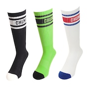 チャムス（CHUMS）（メンズ、レディース）靴下 3足組 チャムス ミディアムソックス CH06-1116-0000 ブラック ホワイト グリーン
