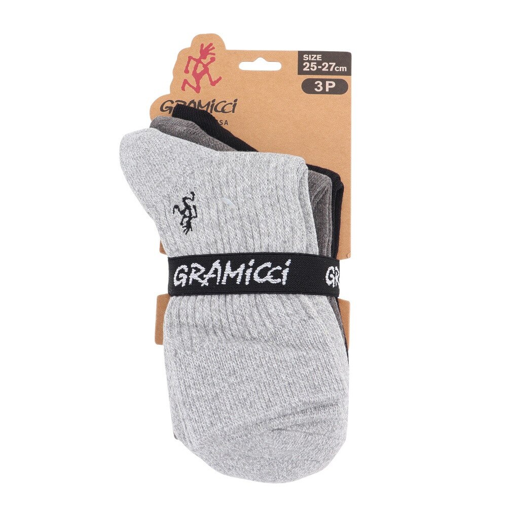 グラミチ（Gramicci）（メンズ）ベーシッククルーソックス 3足組 SX-M04-C
