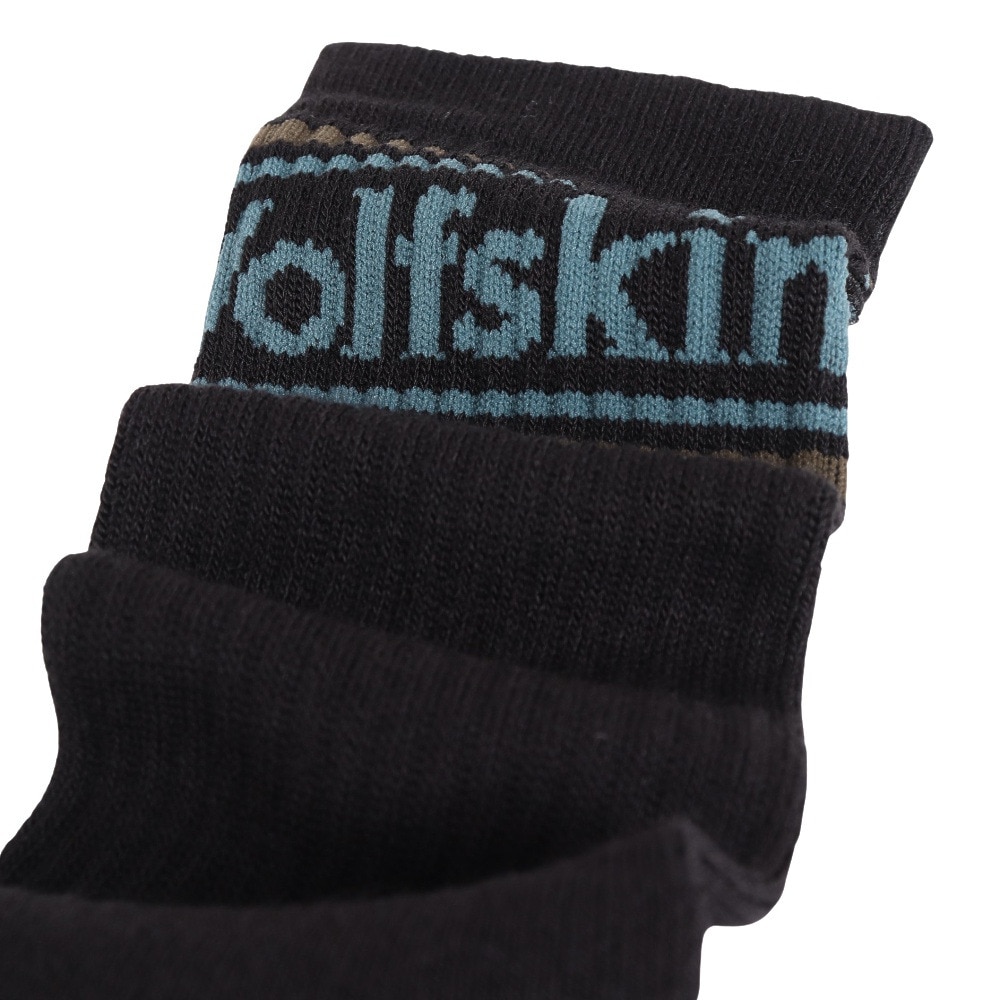 ジャックウルフスキン（JackWolfskin）（メンズ）ソックス 靴下 JP RETRO ラインロゴソックス 5032911-6000 ブラック