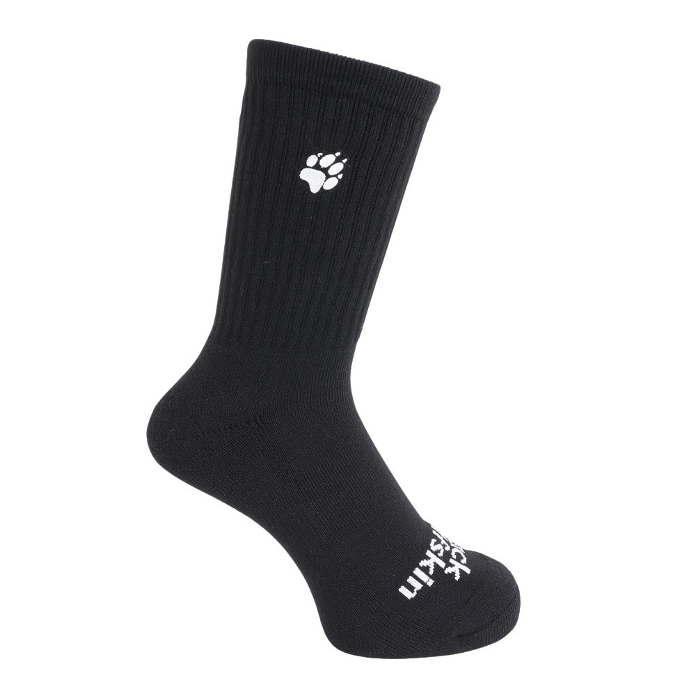 ジャックウルフスキン（JackWolfskin）（メンズ）ソックス 靴下 JP RETRO PAW ミッドソックス 5032921-6000 ブラック