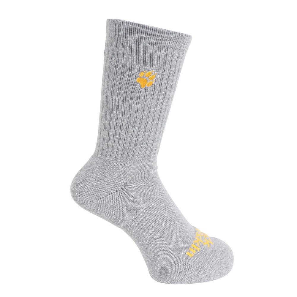 ジャックウルフスキン（JackWolfskin）（メンズ）ソックス 靴下 JP RETRO PAW ミッドソックス 5032921-6203 グレー