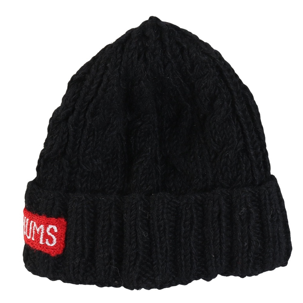 チャムス（CHUMS）（メンズ、レディース）ニット帽 ニットキャップ ネパールニットワッチ CH05-1397-K001 ブラック ウール100％ ケーブル編み