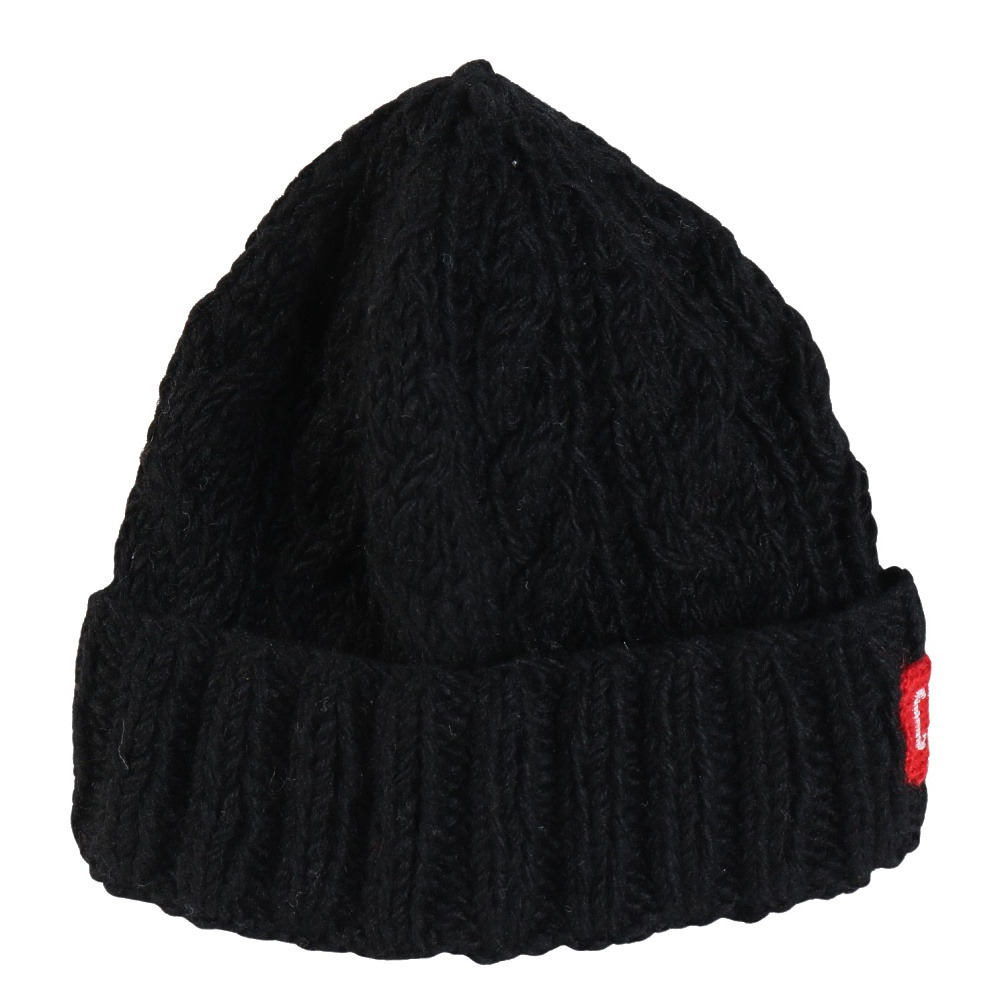 チャムス（CHUMS）（メンズ、レディース）ニット帽 ニットキャップ ネパールニットワッチ CH05-1397-K001 ブラック ウール100％ ケーブル編み