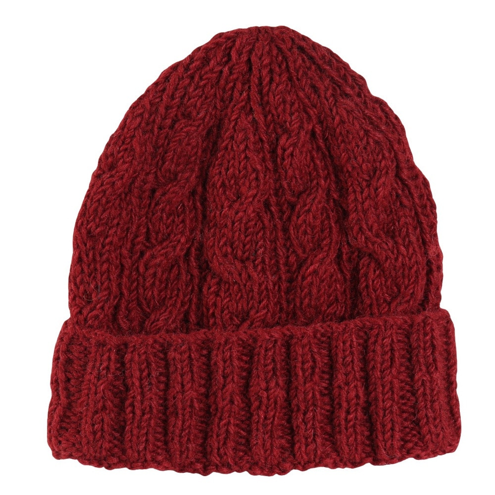 チャムス（CHUMS）（メンズ、レディース）ニット帽 ニットキャップ ネパールニットワッチ CH05-1397-R026 エンジ ウール100％ ケーブル編み