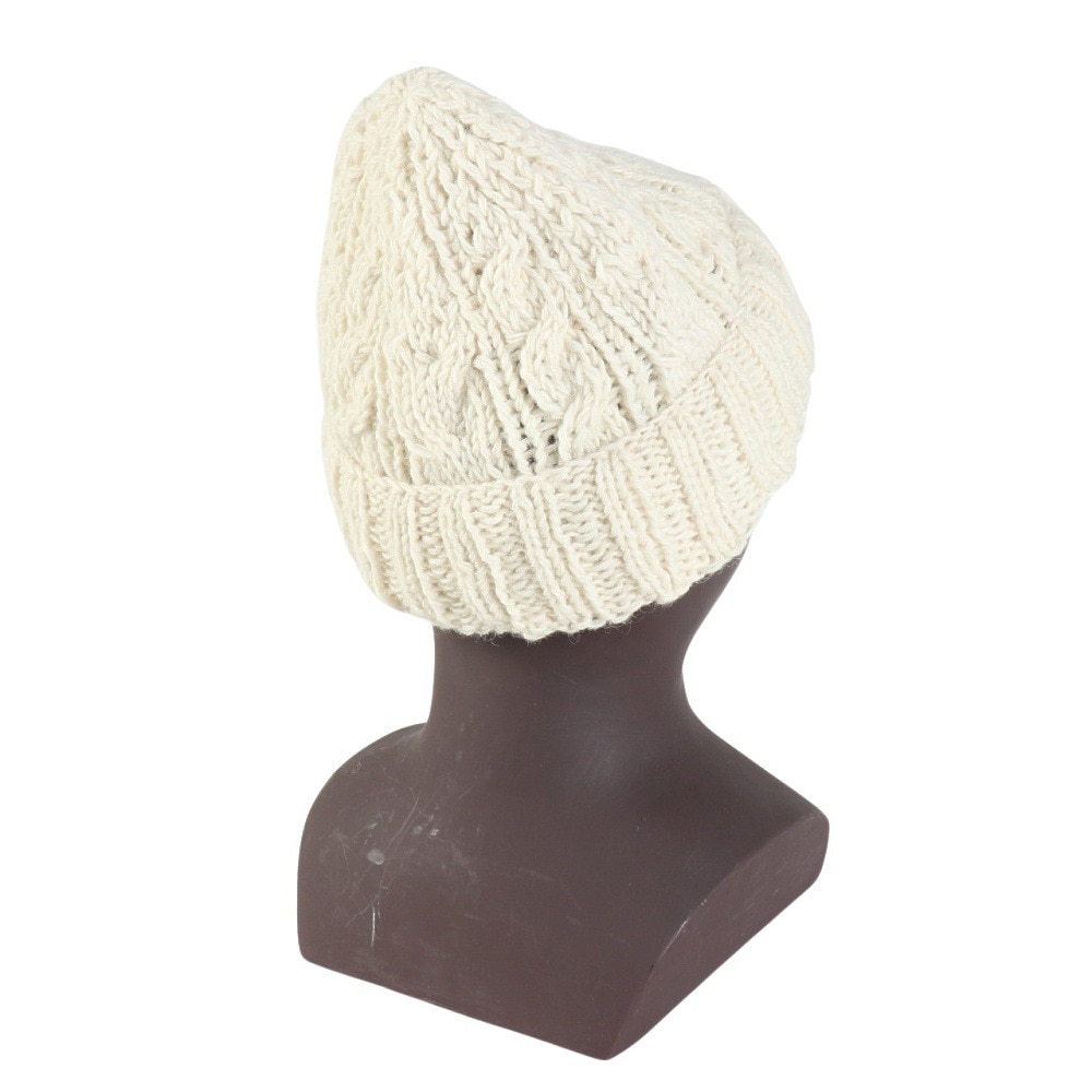 チャムス（CHUMS）（メンズ、レディース）ニット帽 ニットキャップ ネパールニットワッチ CH05-1397-W004 ホワイト ウール100％ ケーブル編み